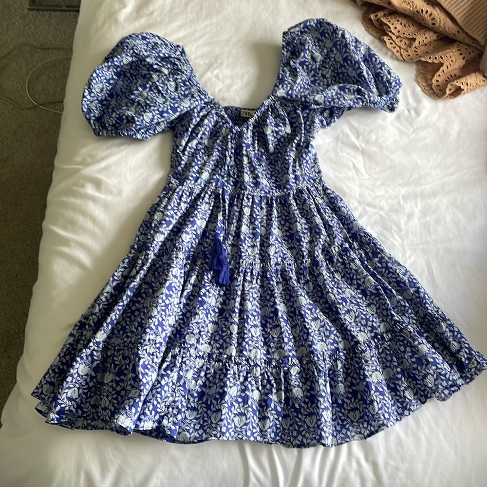 Blue mini dress